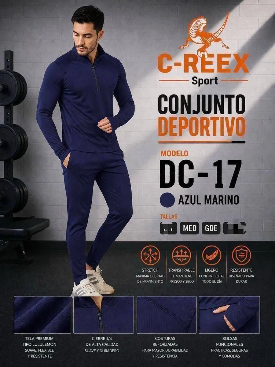 Conjunto deportivo azul marino para caballero